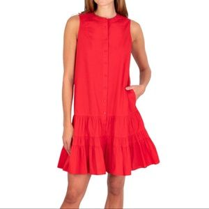 Joie Limited Edition Sleeveless Tiered Red Dress Size Large